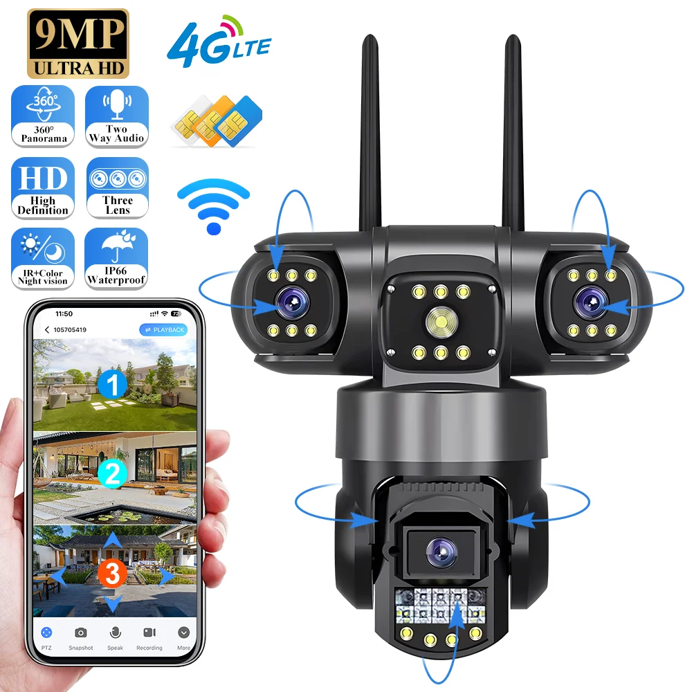 Smart Home Camera Ezviz - Caméra extérieure étanche V380 Pro 4G